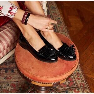 Sezane Black Patent Leather Loafers